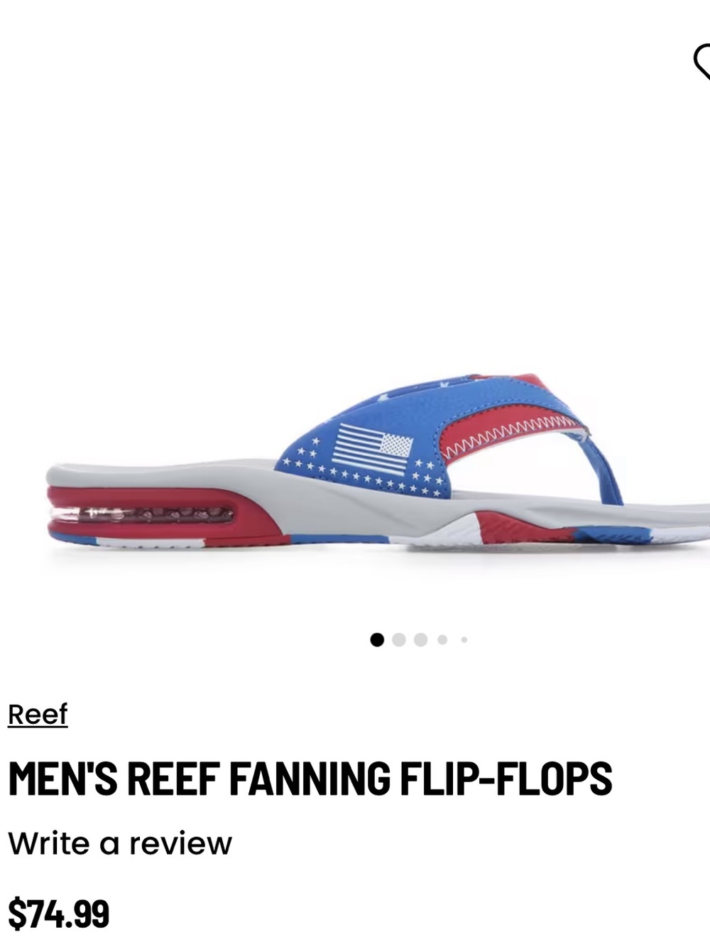 Reef Men's patriotic fanning Flip-Flops in Blue, Red & White